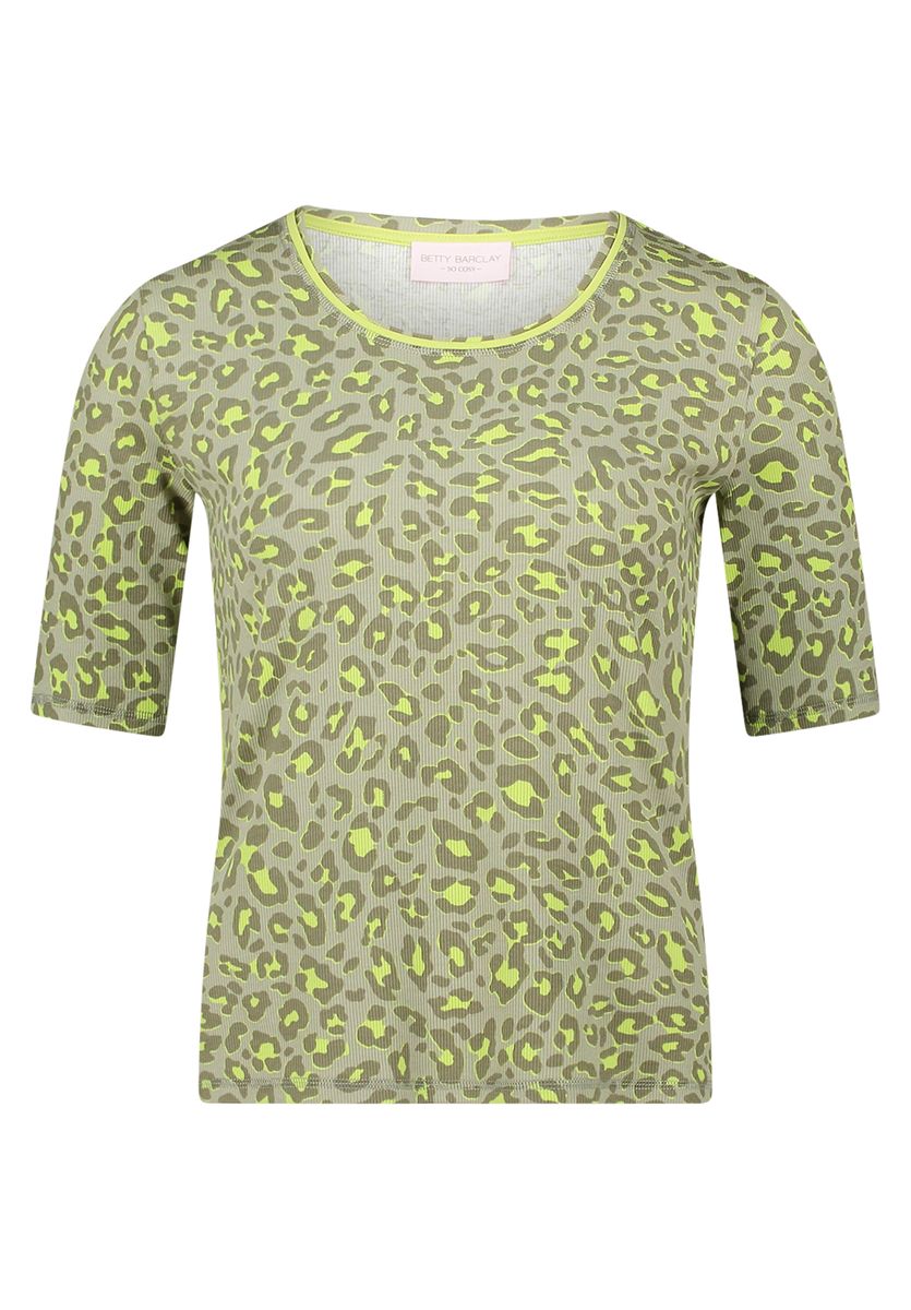 Geripptes Shirt mit Animal-Print