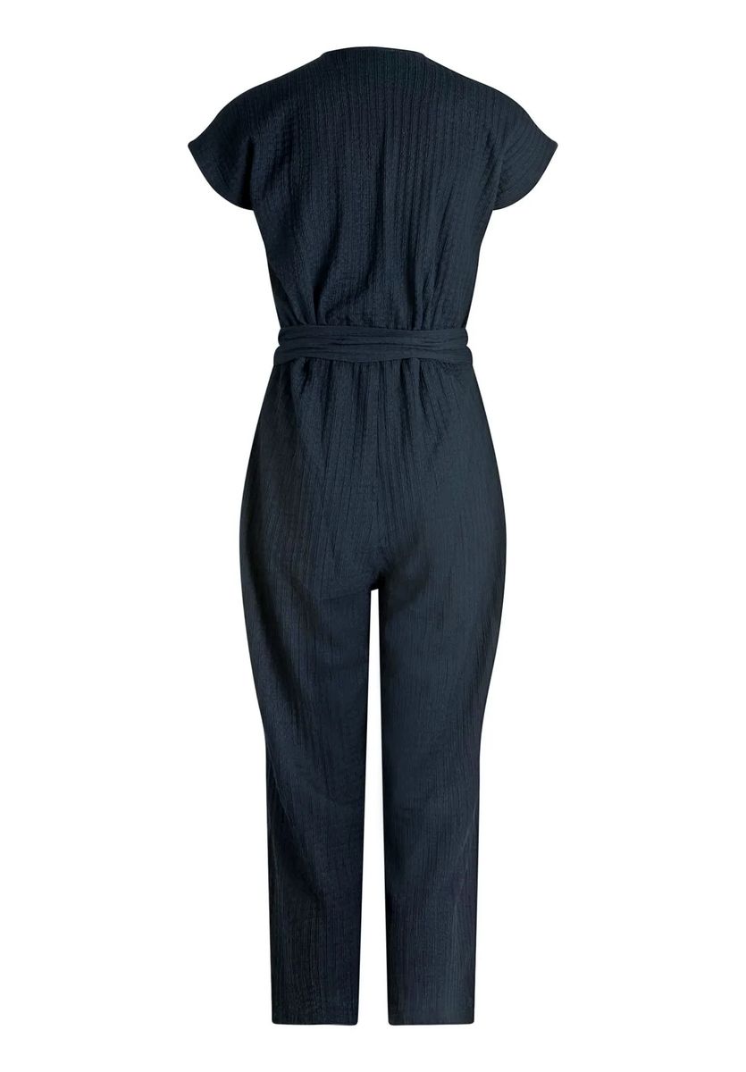 Strukturierter Jumpsuit mit Wickeloptik