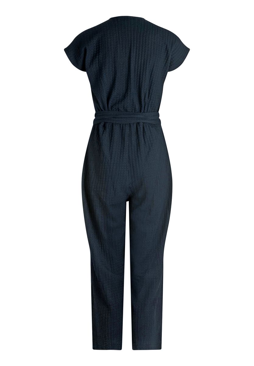 Strukturierter Jumpsuit mit Wickeloptik