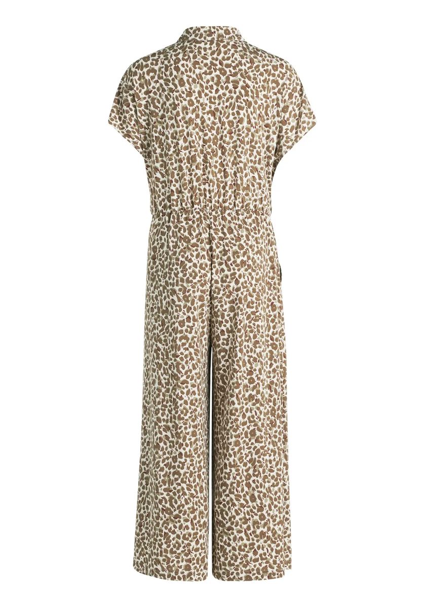 Jumpsuit mit Leopardenprint und Hemdkragen