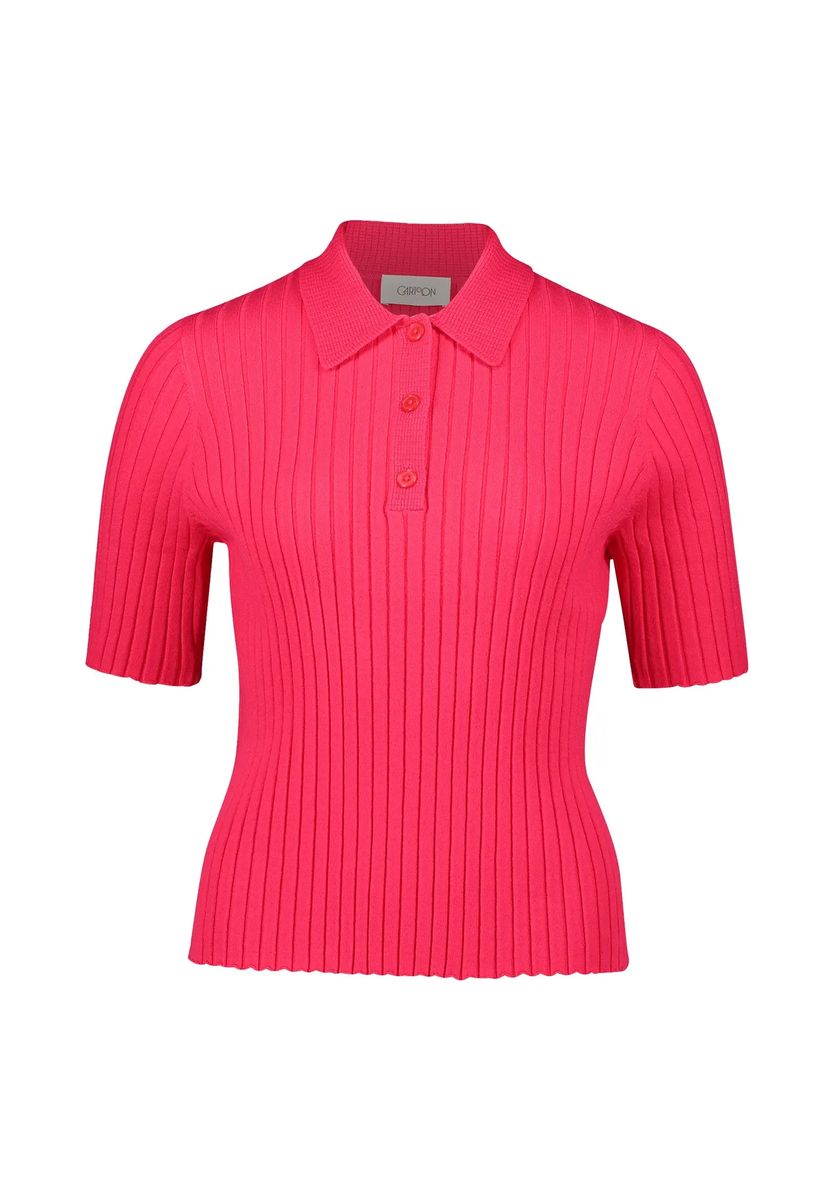 Rippstrick-Polo-Pullover