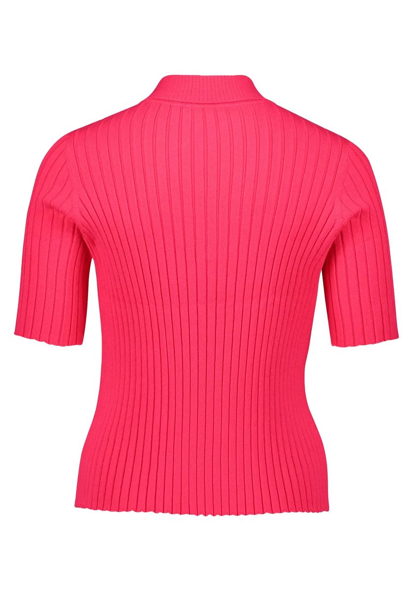 Rippstrick-Polo-Pullover