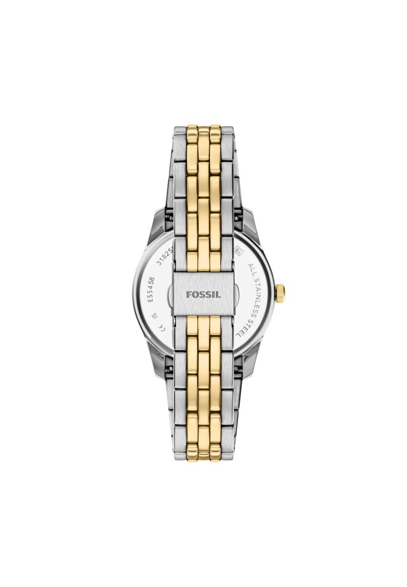 Elegante Bicolor-Uhr mit Wochentagsanzeige