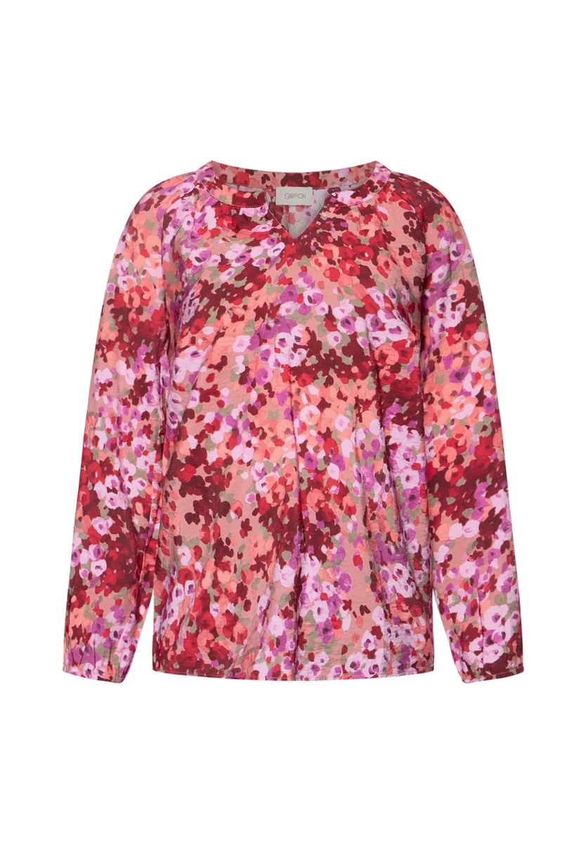 Abstrakte Loose-Fit Bluse mit Blumenmuster