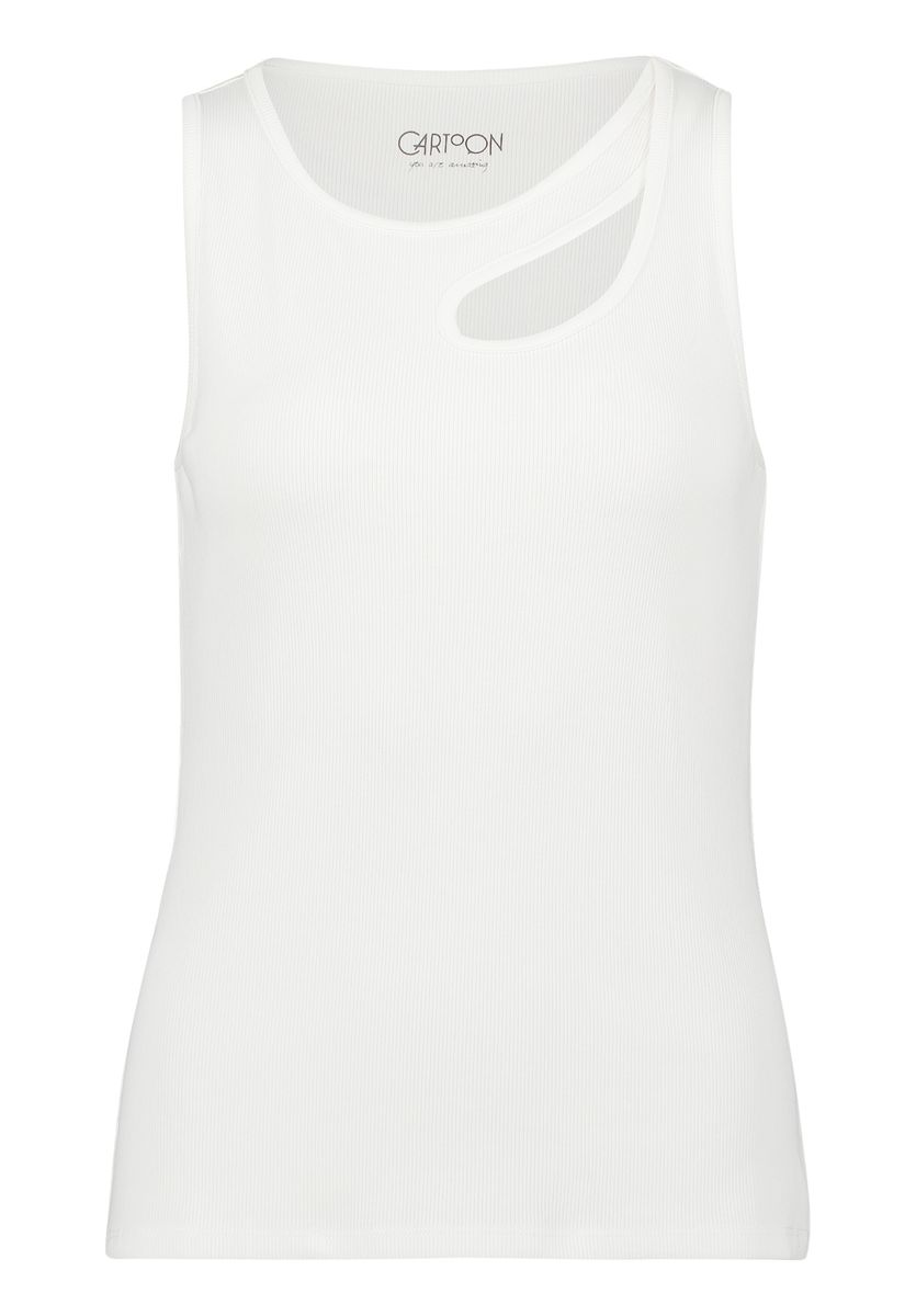 Geripptes Tanktop mit Cut-Out