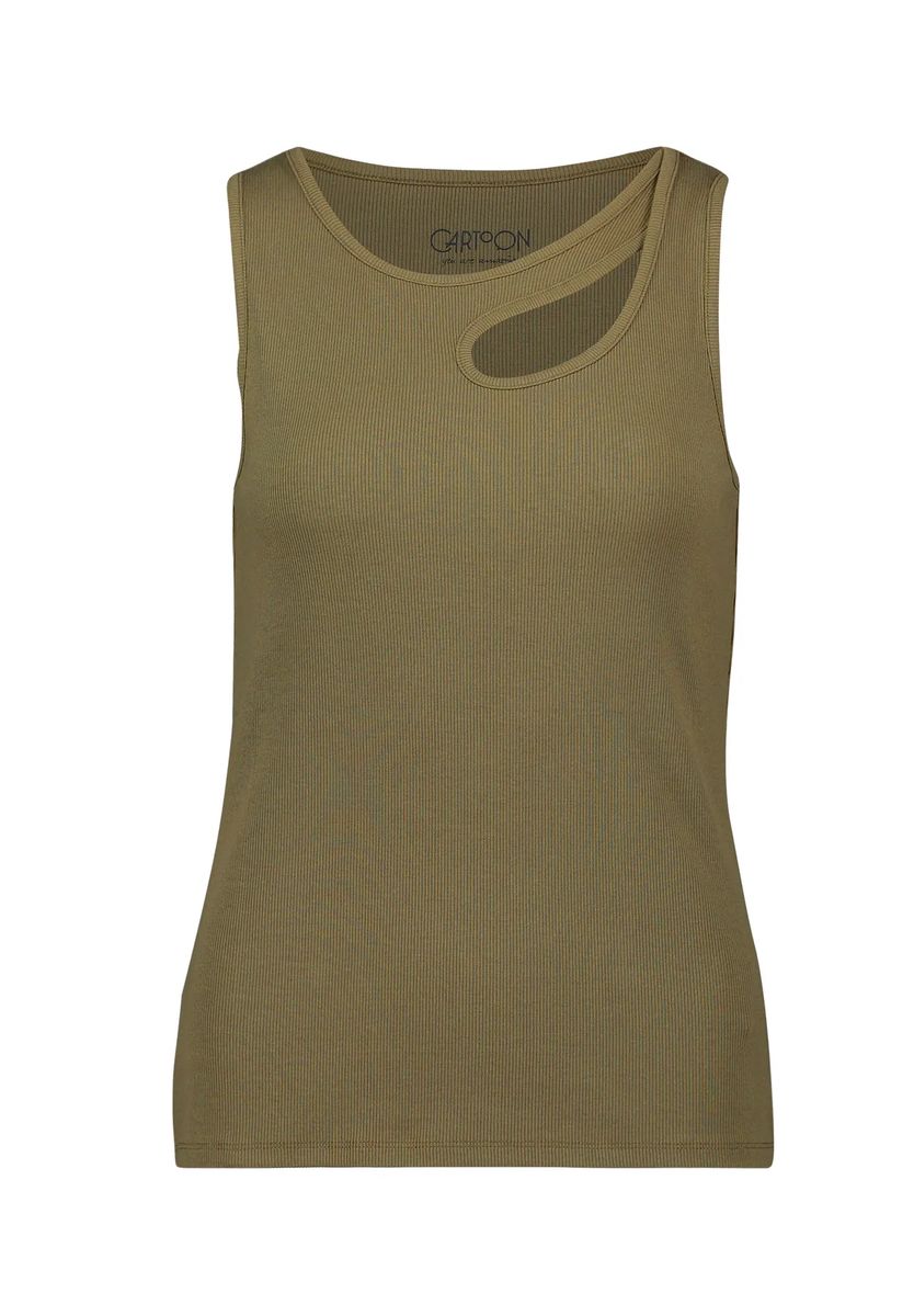 Geripptes Tanktop mit Cut-out