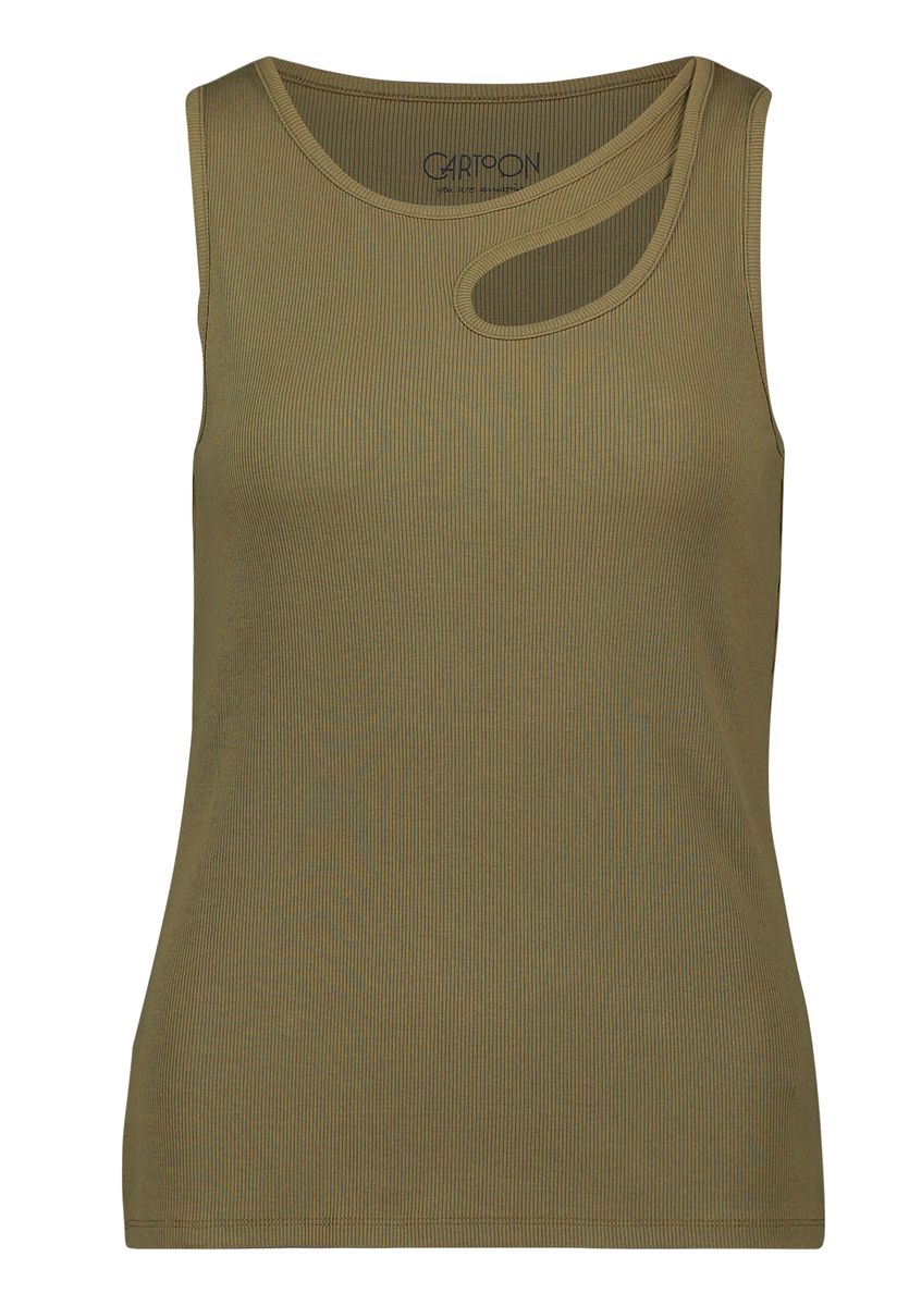 Geripptes Tanktop mit Cut-out