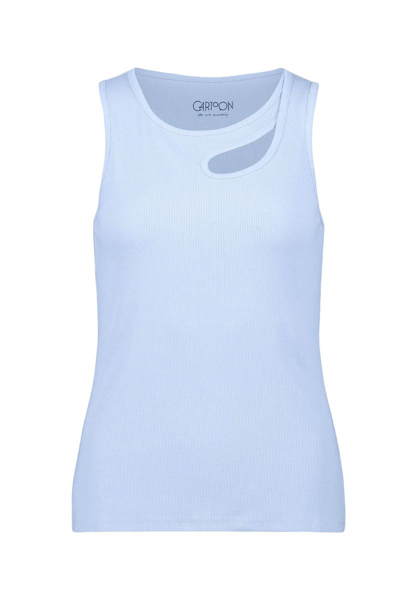 Geripptes Tanktop mit Cut-out