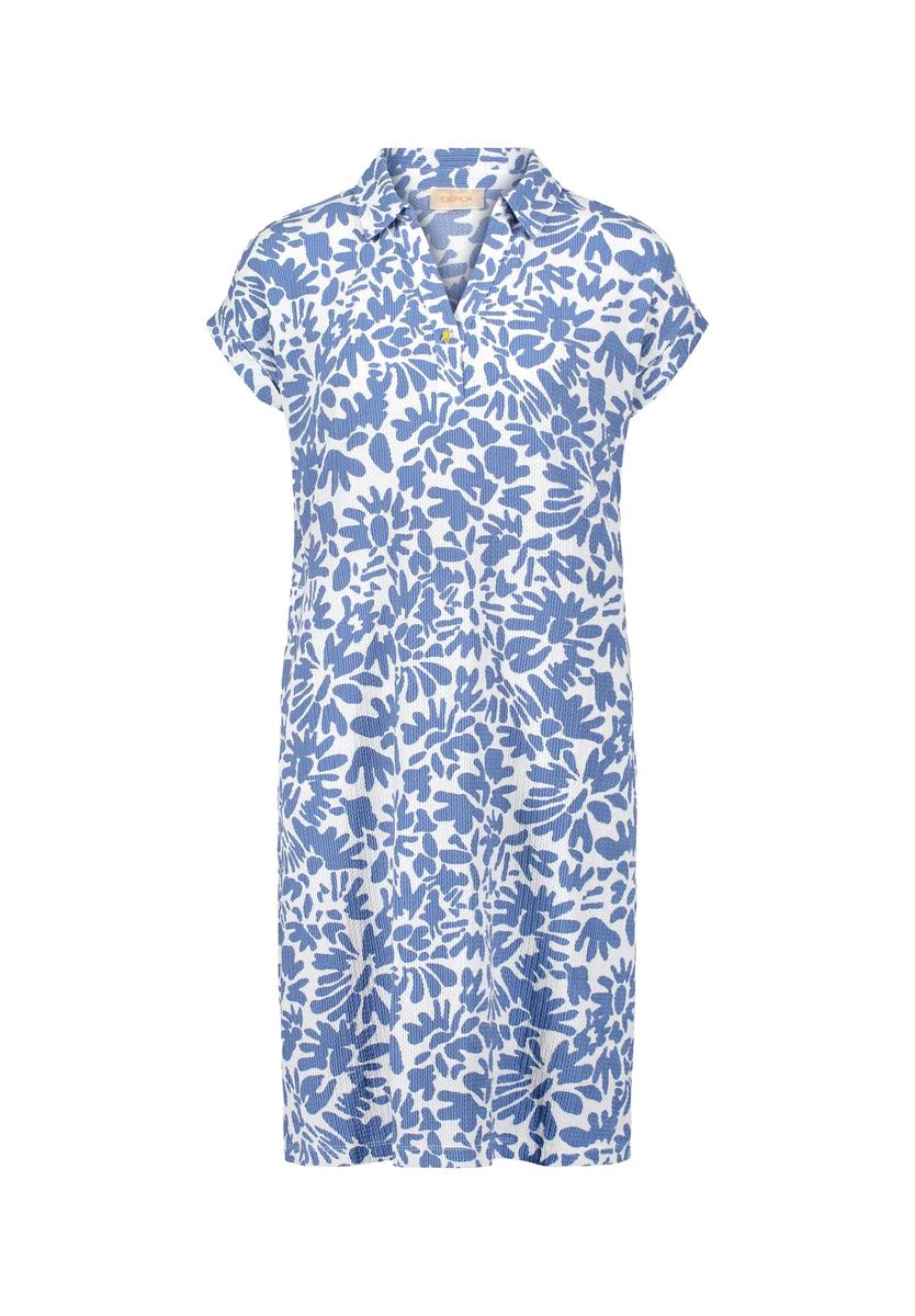 Grafik-Print Kleid mit V-Ausschnitt