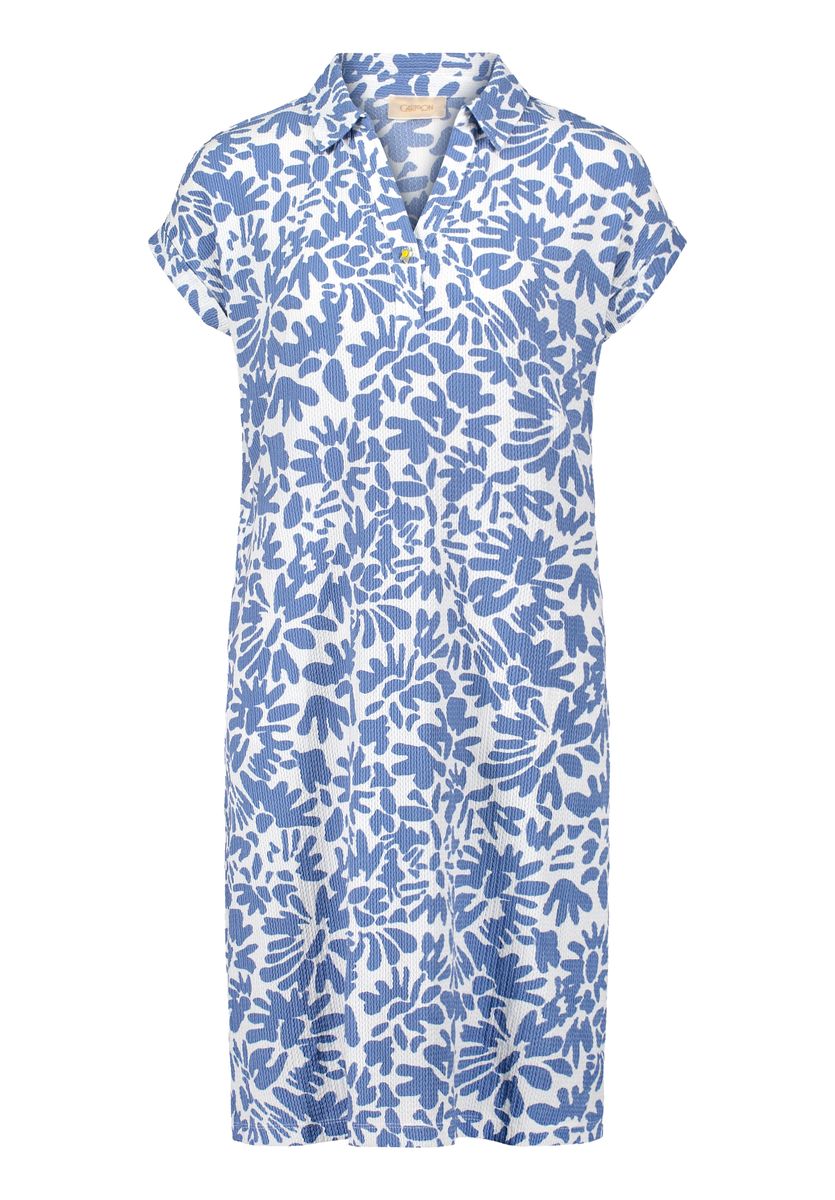 Grafik-Print Kleid mit V-Ausschnitt