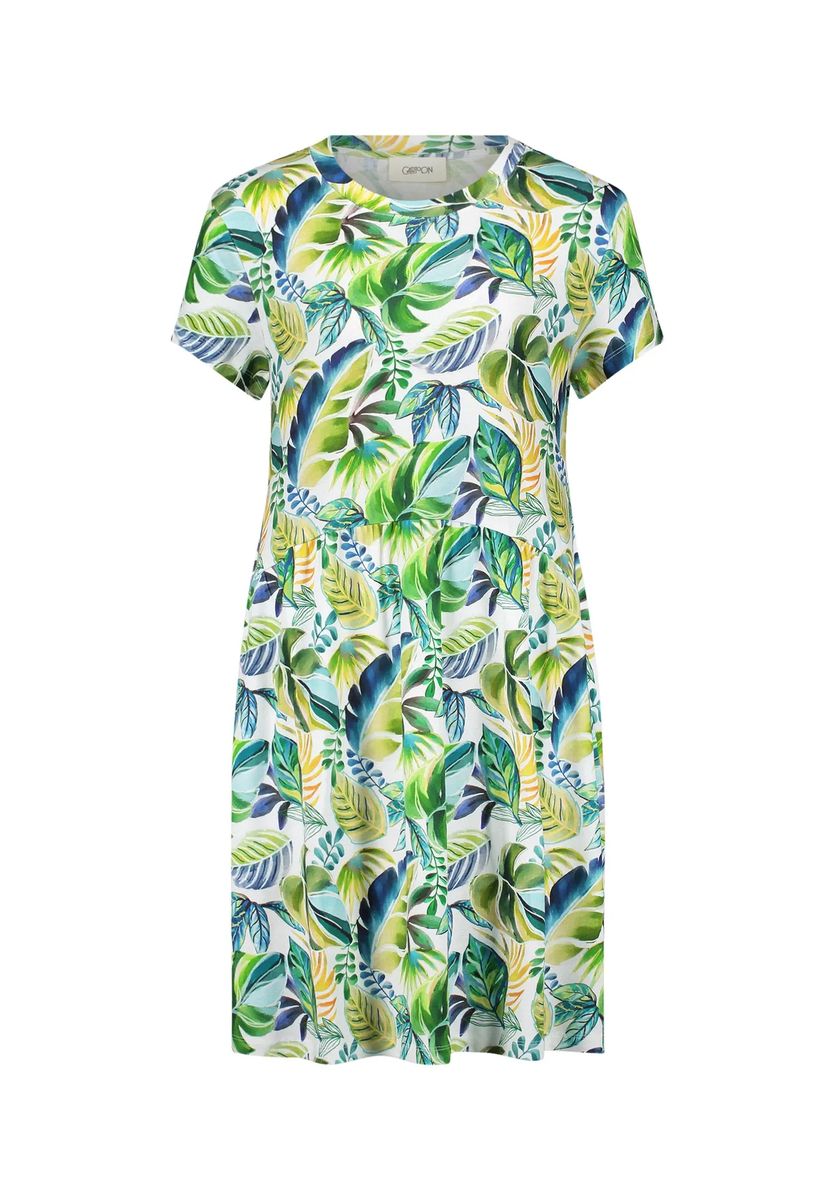 A-Linien-Kleid mit Tropenmuster