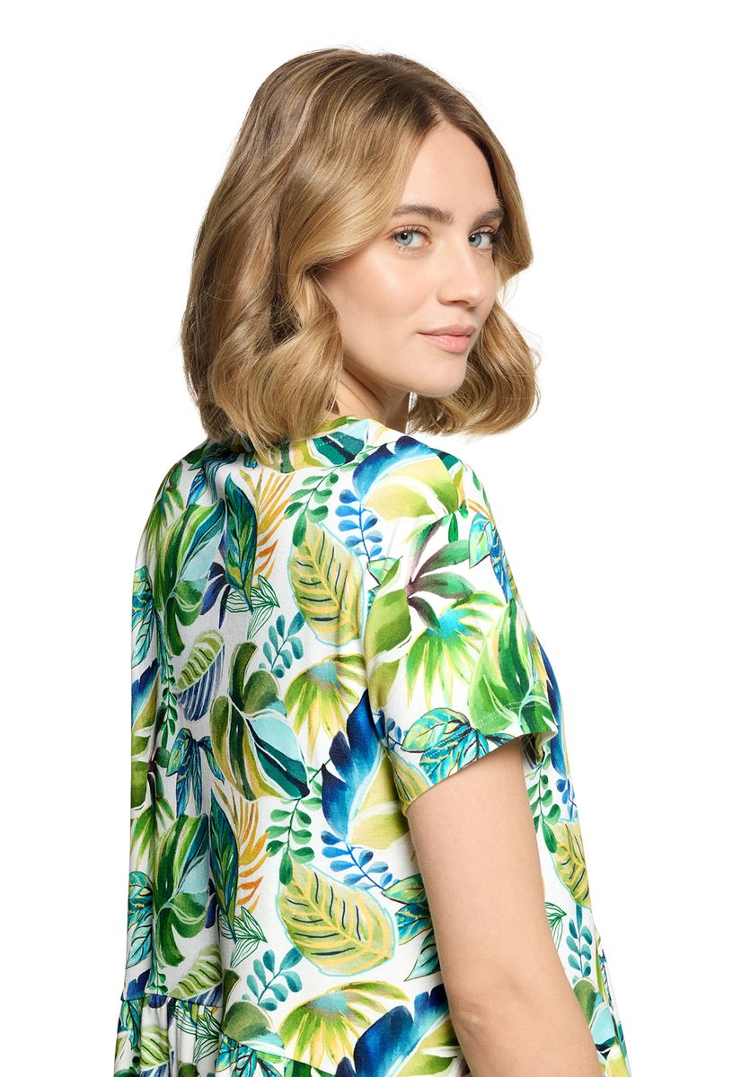 A-Linien-Kleid mit Tropenmuster