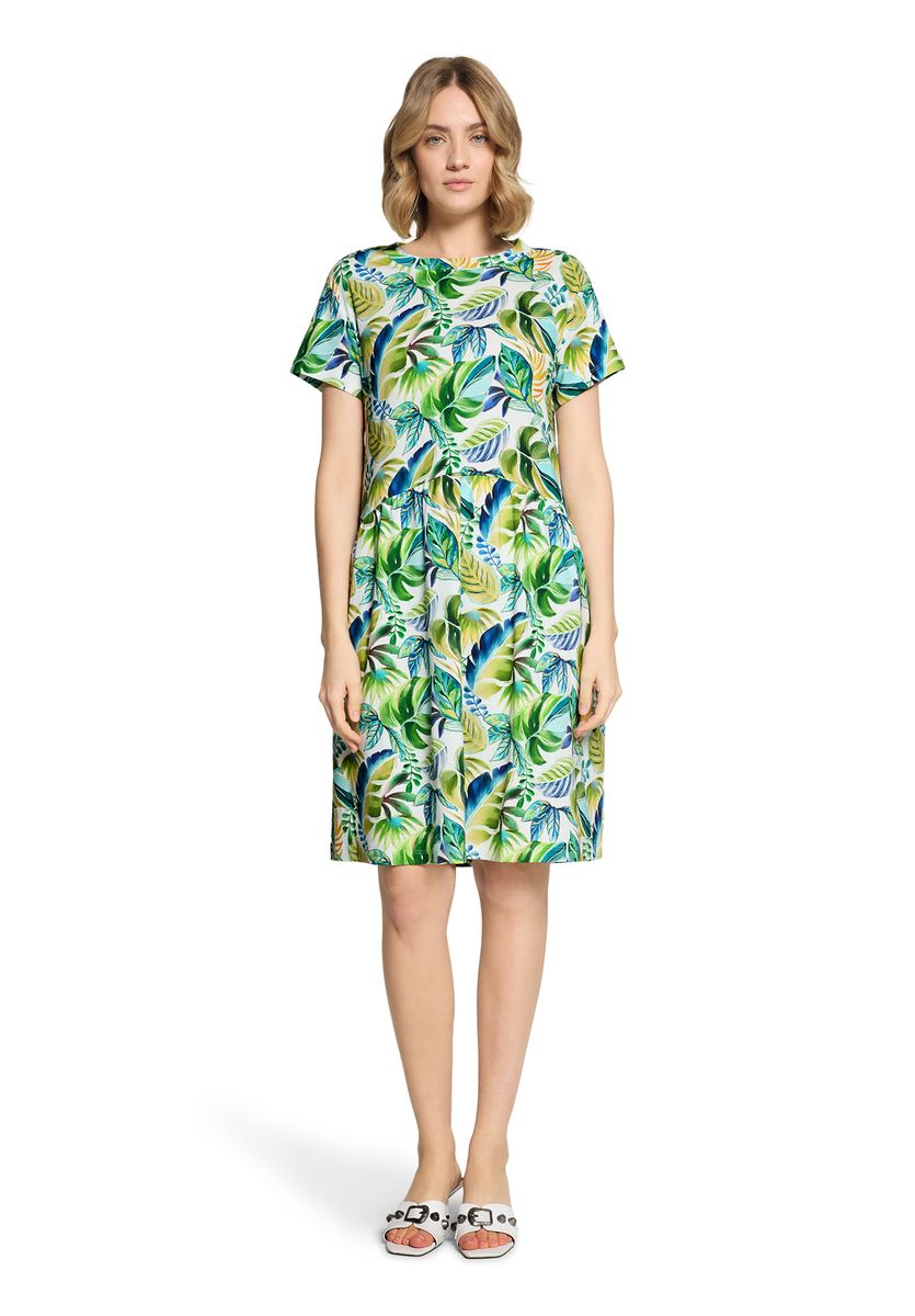 A-Linien-Kleid mit Tropenmuster