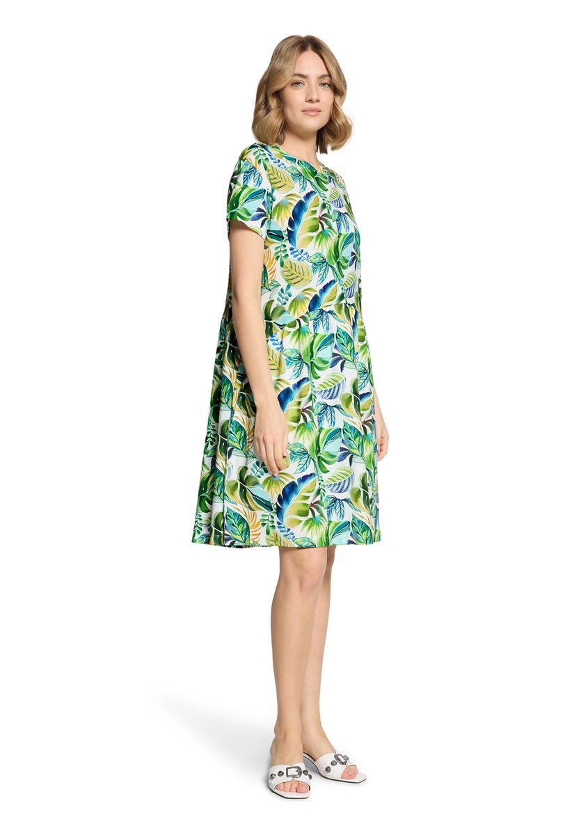 A-Linien-Kleid mit Tropenmuster
