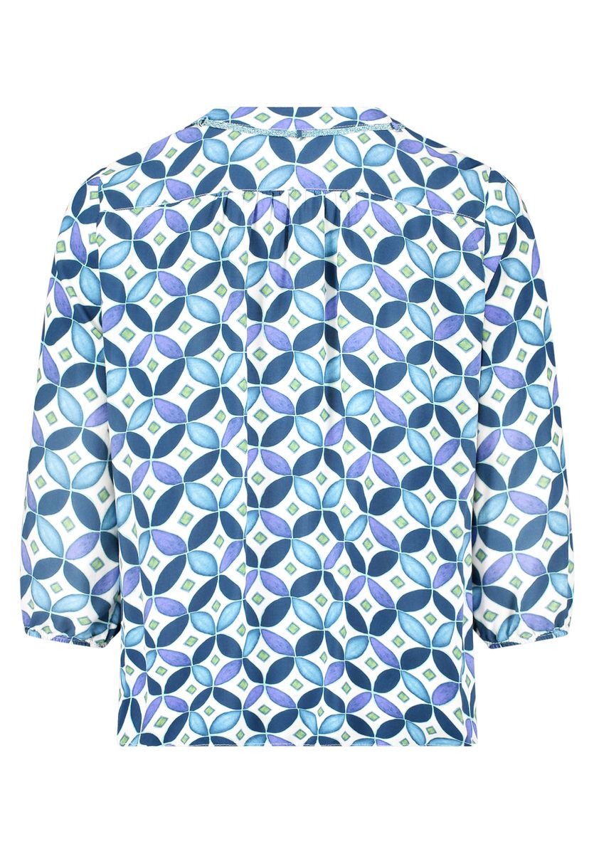 Bluse mit geometrischem Kachelmuster