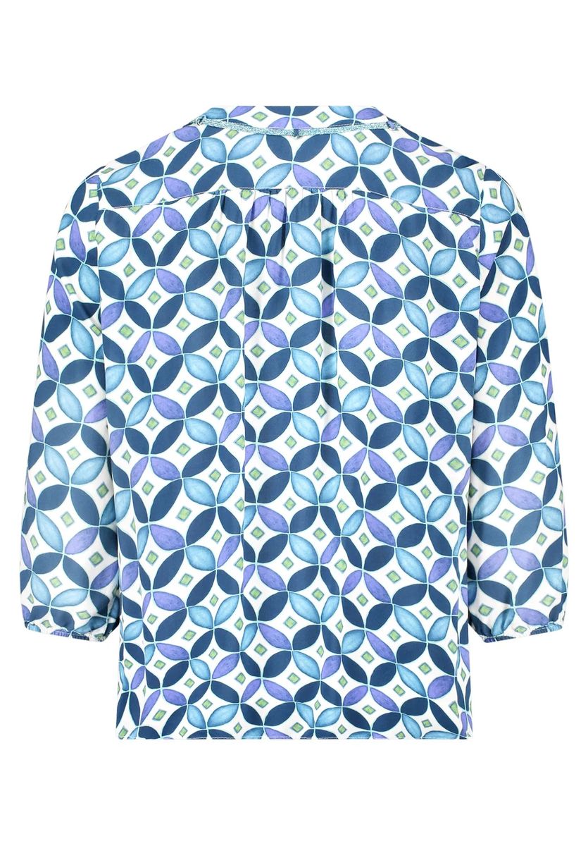 Bluse mit geometrischem Kachelmuster