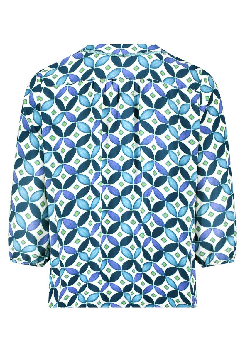 Bluse mit geometrischem Kachelmuster