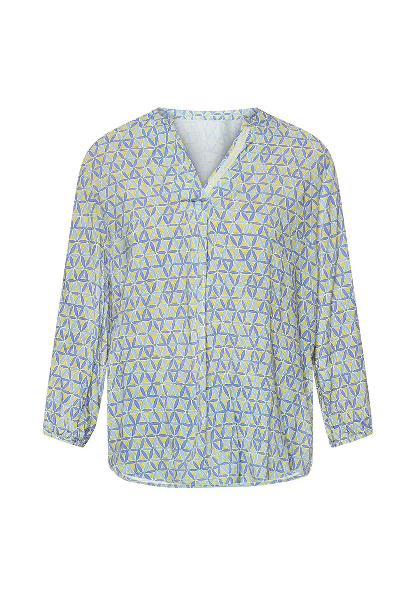 Shirtbluse mit geometrischem Blumenprint