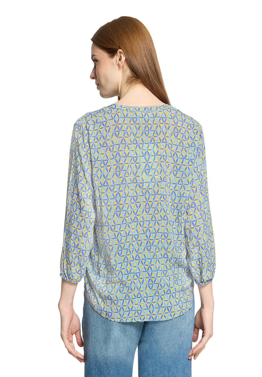 Shirtbluse mit geometrischem Blumenprint