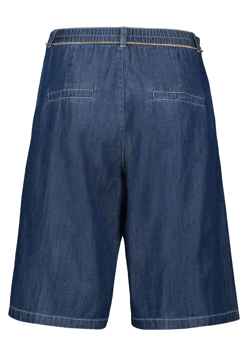 Locker geschnittene Denim-Bermuda mit Falten
