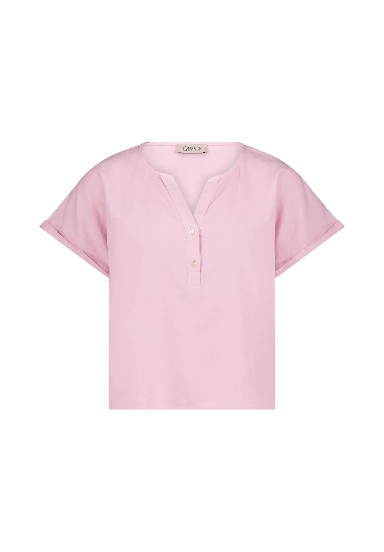 Leichte Kurzarmbluse mit Split-Neck