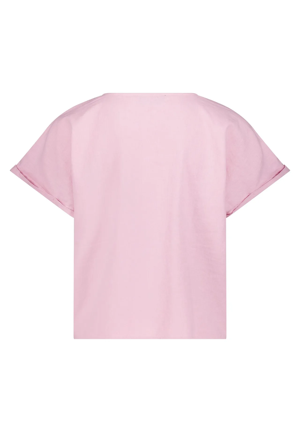 Leichte Kurzarmbluse mit Split-Neck