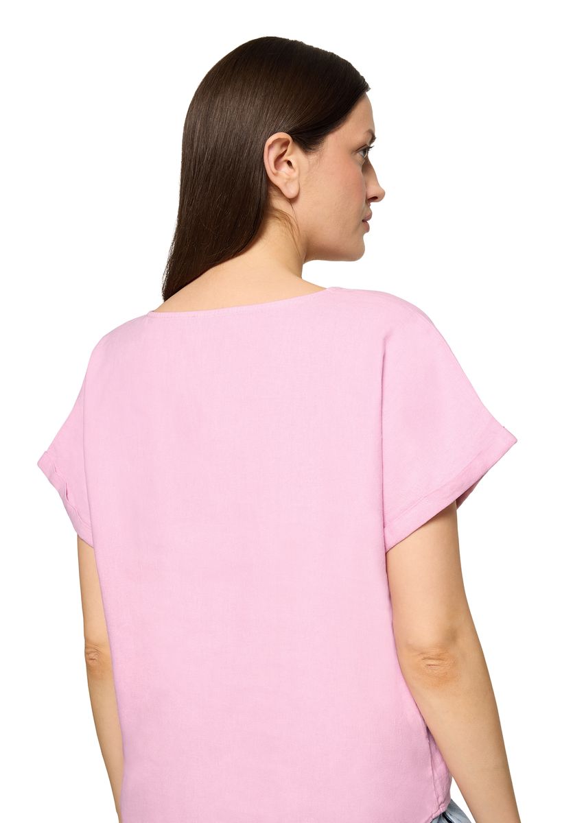 Leichte Kurzarmbluse mit Split-Neck