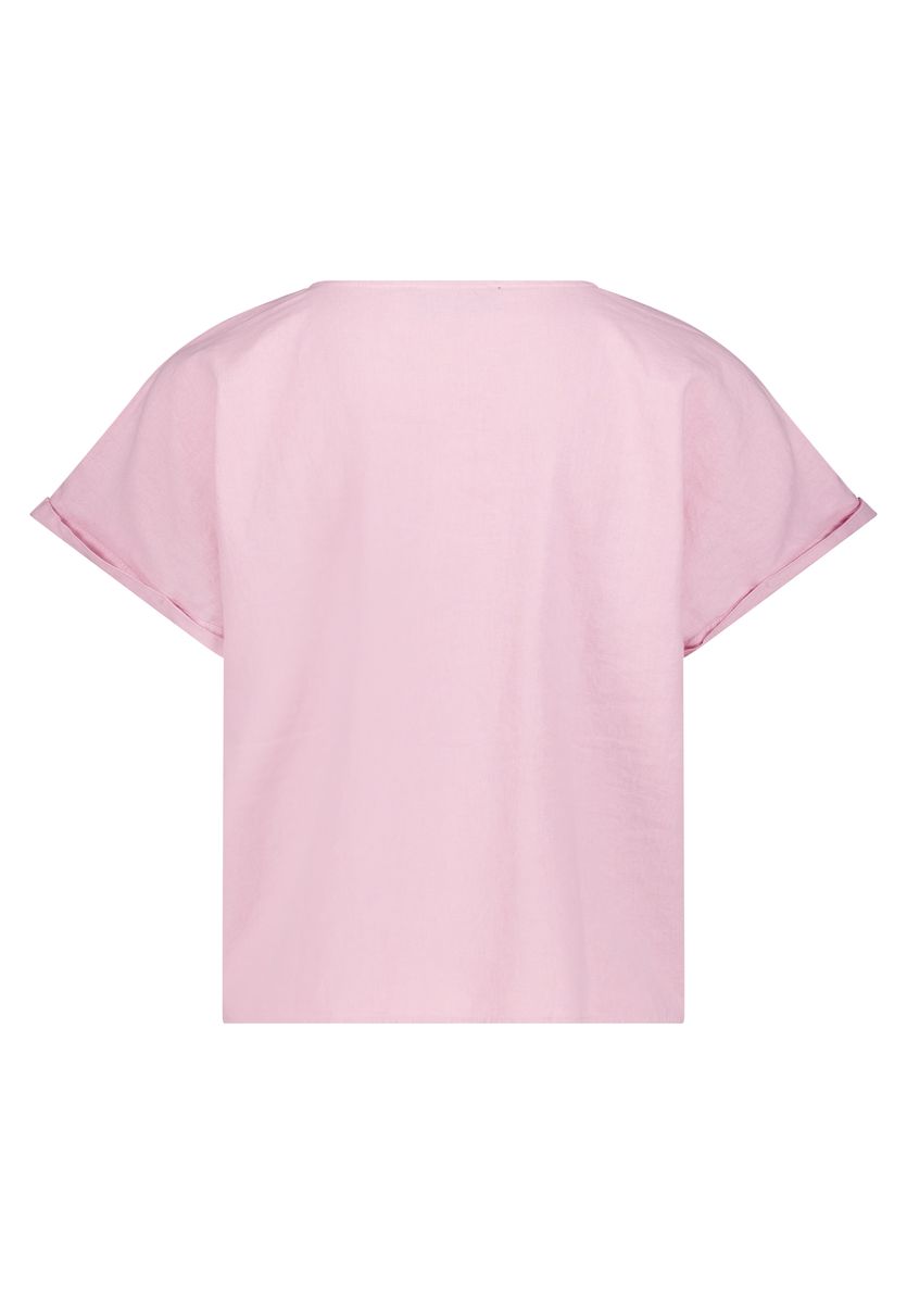 Leichte Kurzarmbluse mit Split-Neck