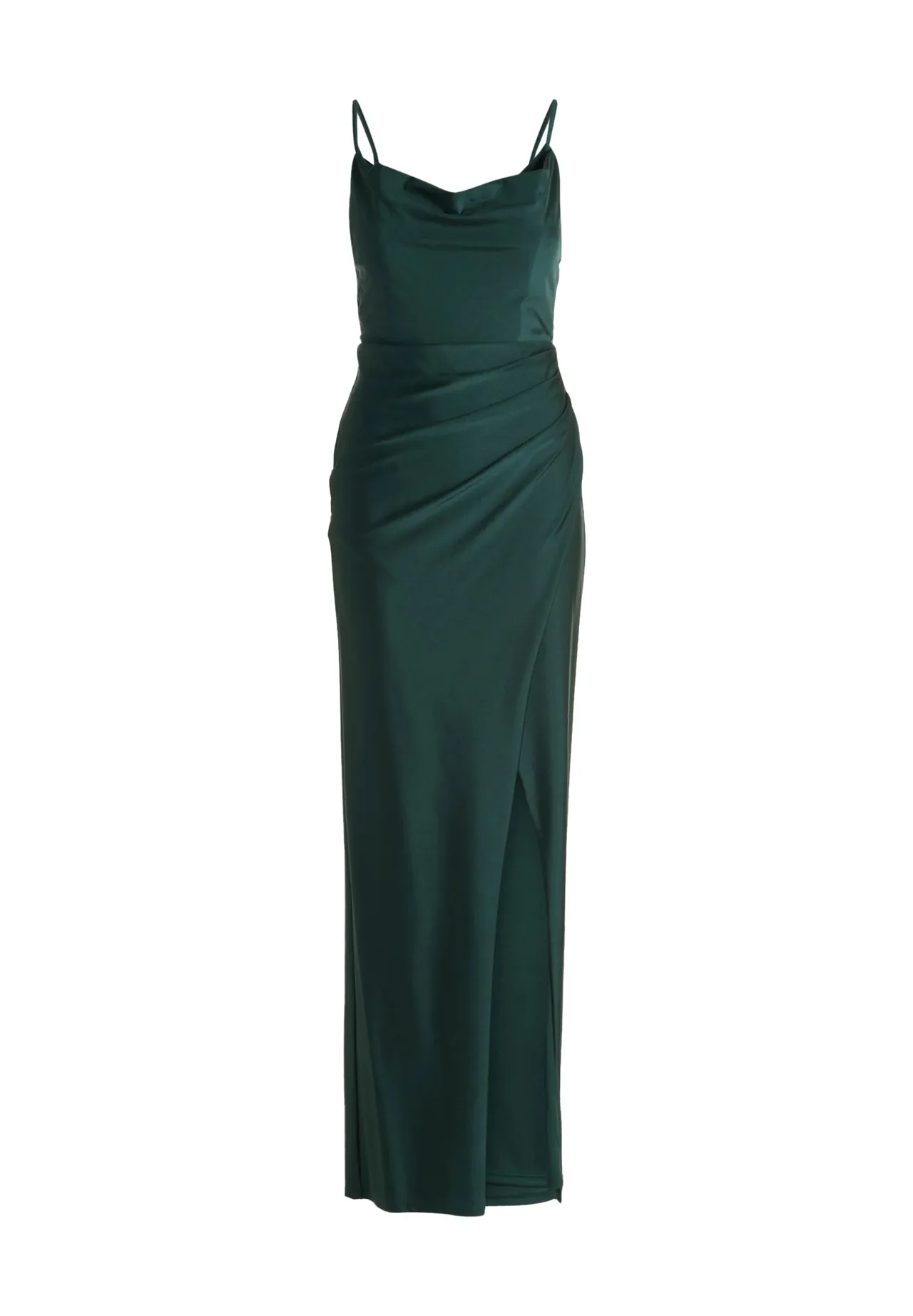 Satin-Abendkleid mit Wasserfall-Ausschnitt