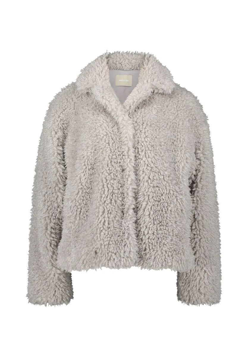 Plüschjacke mit Umlegekragen