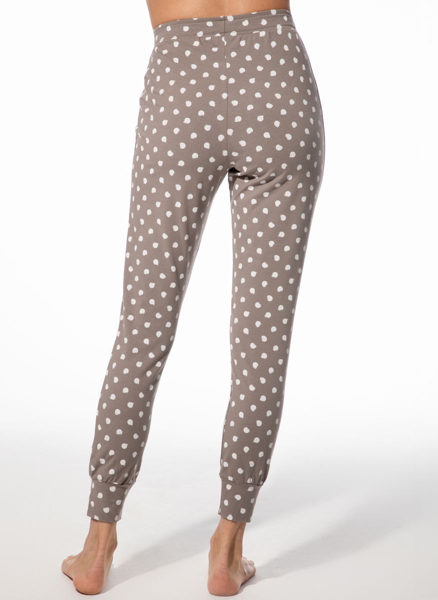 Schmal zulaufende Loungehose mit Punkten