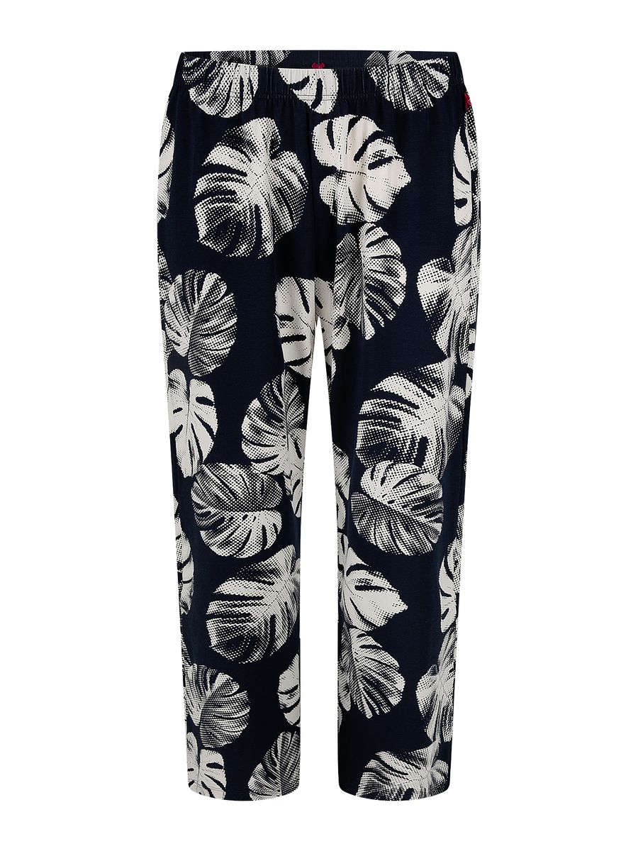 Loungewear-Hose mit Monstera-Muster