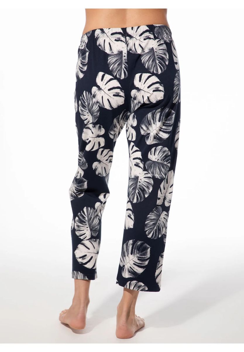 Loungewear-Hose mit Monstera-Muster