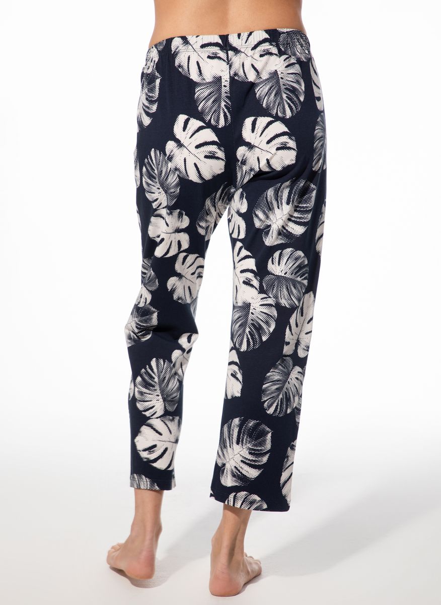 Loungewear-Hose mit Monstera-Muster