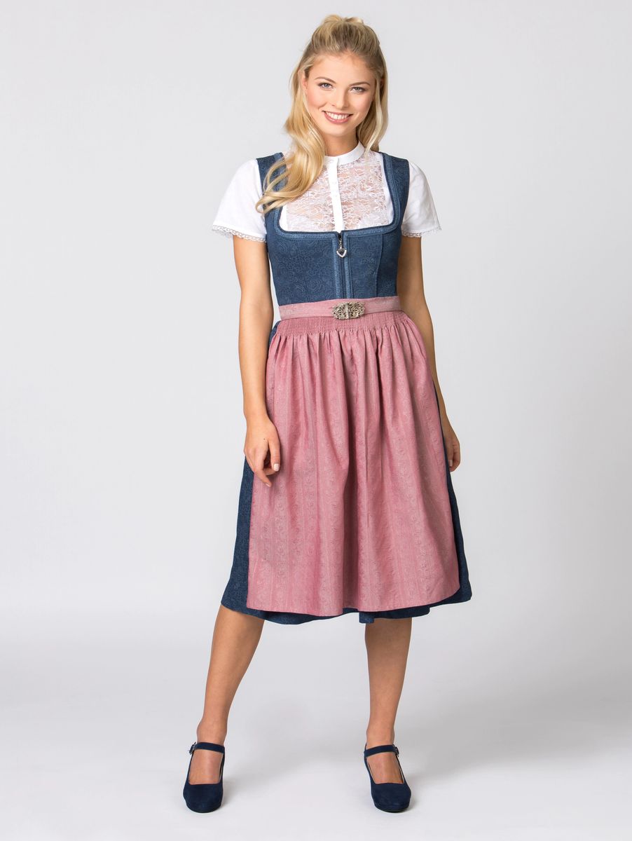 Elegantes Midi-Dirndl mit Blumendruck