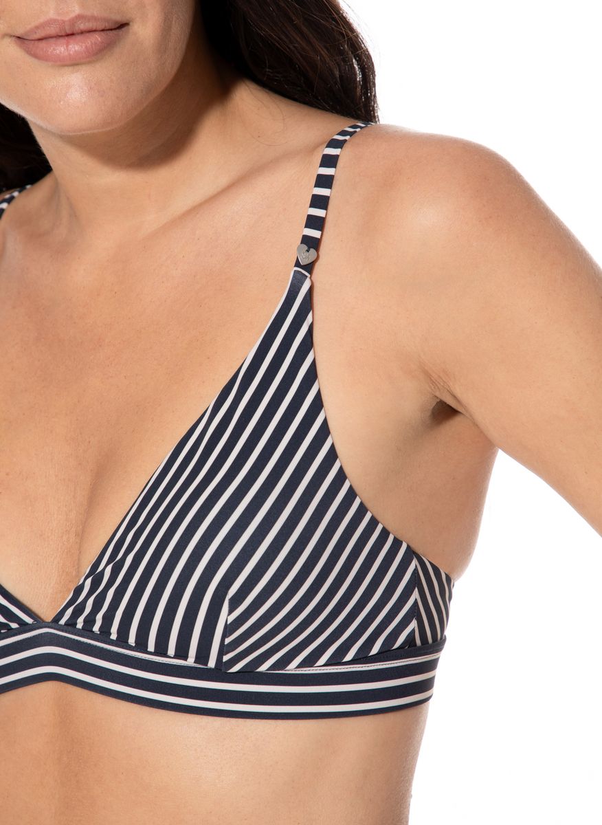 Gestreiftes Triangel-Bikini-Oberteil