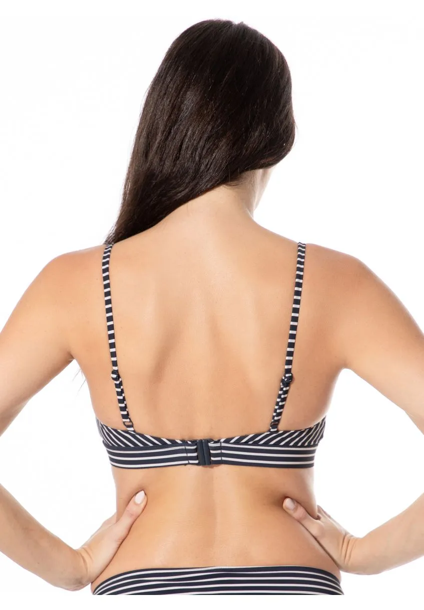 Gestreiftes Triangel-Bikini-Oberteil