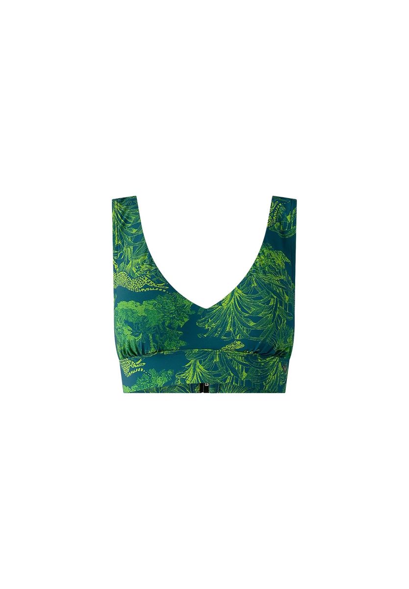 Bikini-Bustier mit tropischem Leoparden-Print