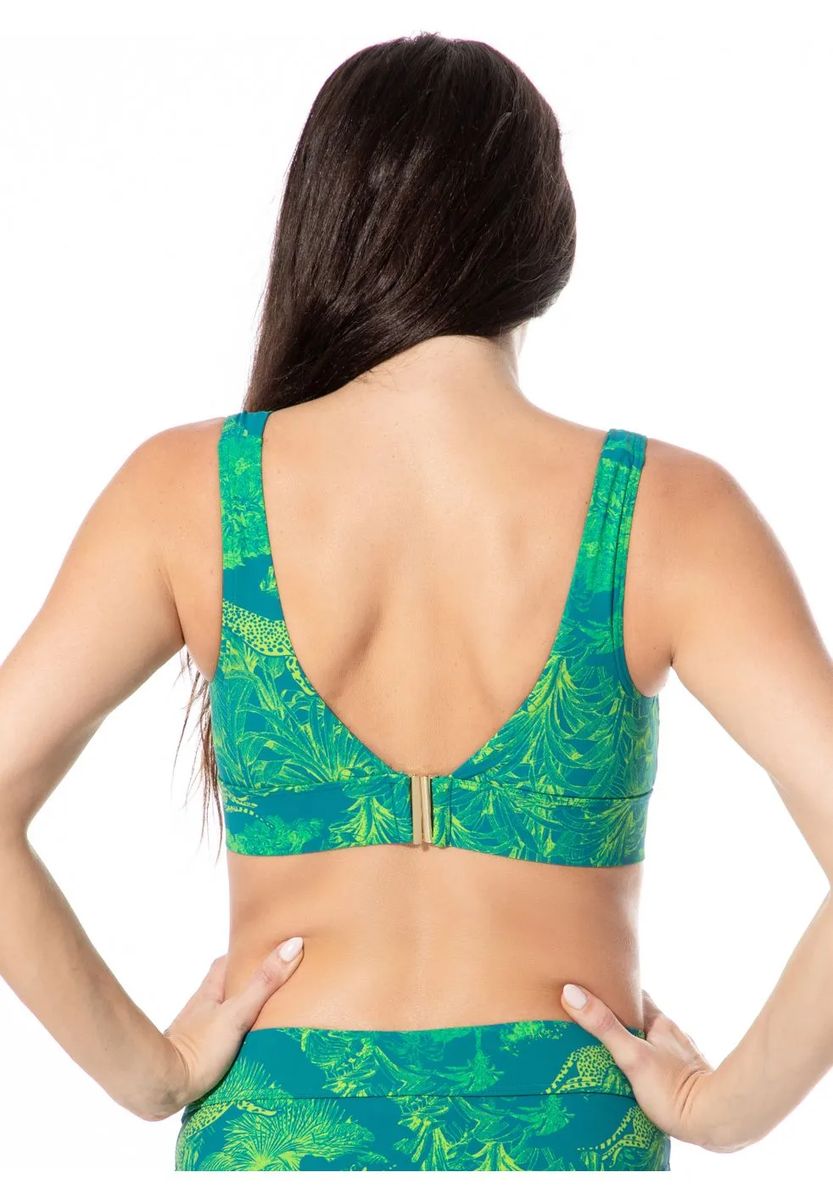 Bikini-Bustier mit tropischem Leoparden-Print