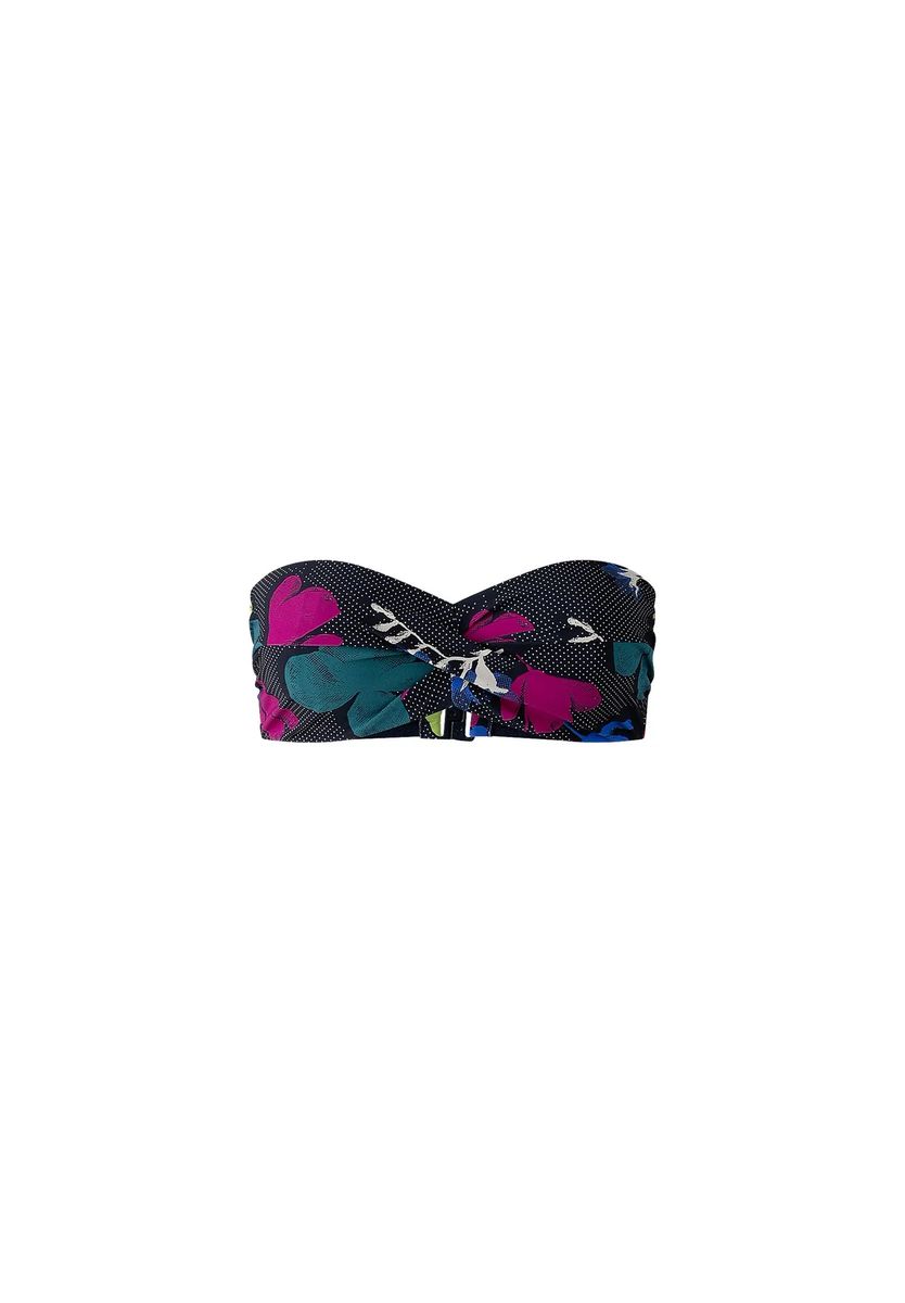 Bandeau-Bikini-Oberteil mit tropischem Blumenmuster