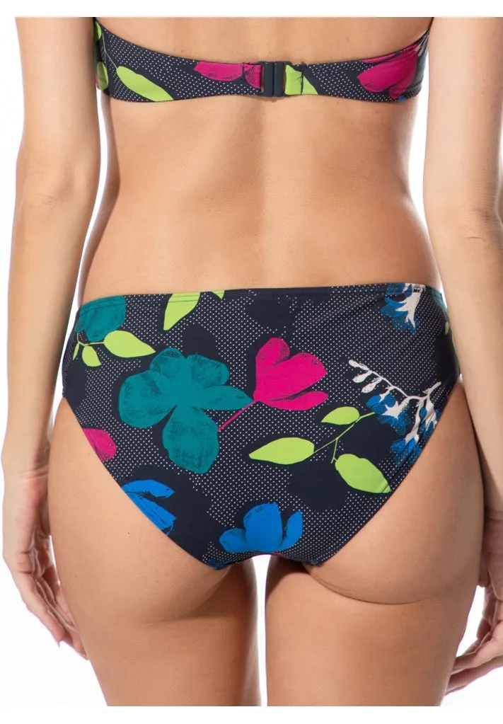 Bikini-Slip mit Blumenmuster und Polka-Dots