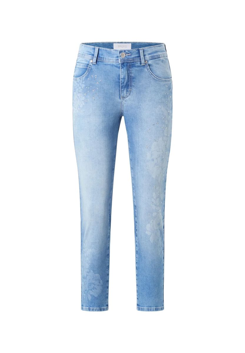 7/8-Jeans mit floralem Print