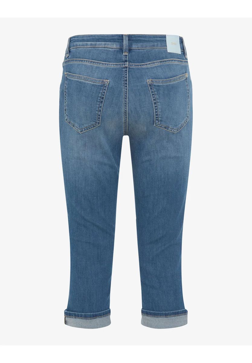 Verzierte Stretch-Capri-Jeans