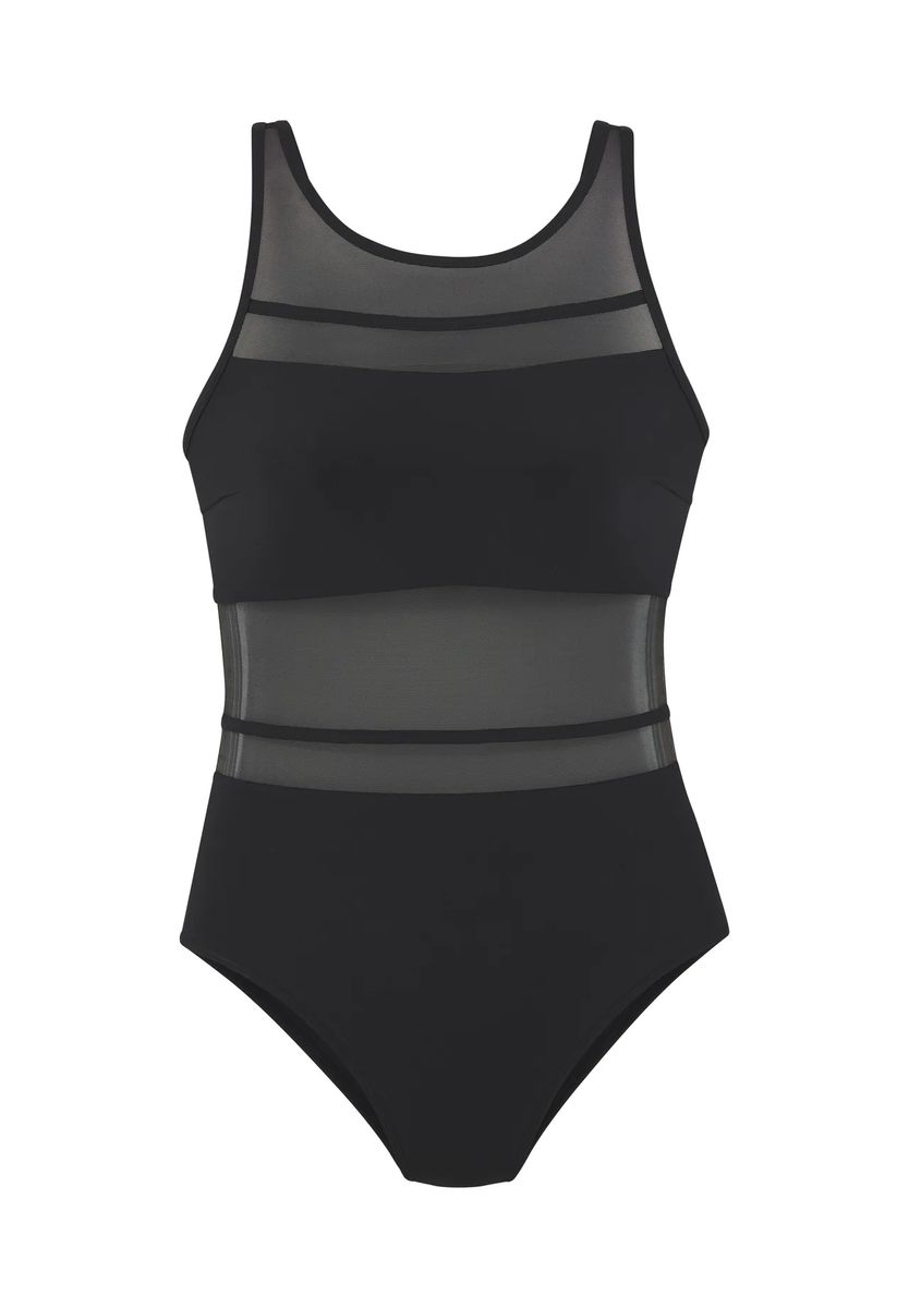 Badeanzug mit Mesh-Einsätzen