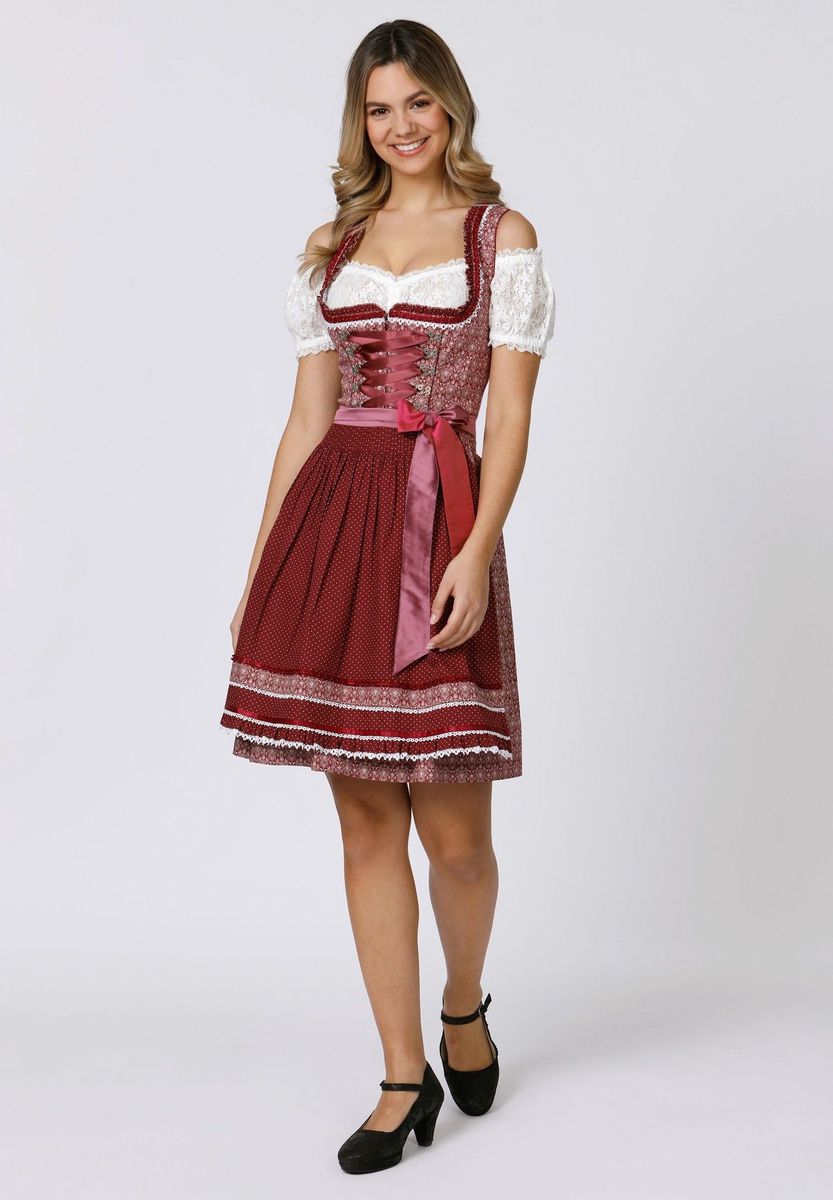 Elegantes Traditions-Dirndl mit Spitzenschürze
