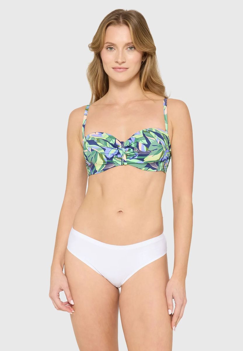 Bügel-Bikini-Top mit tropischem Blattmuster