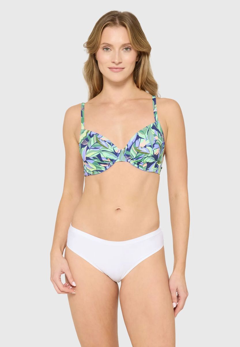 Bügel-Bikini-Top mit Tropenmuster
