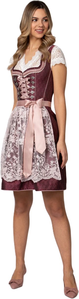 Jacquard Dirndl mit Spitzenschürze