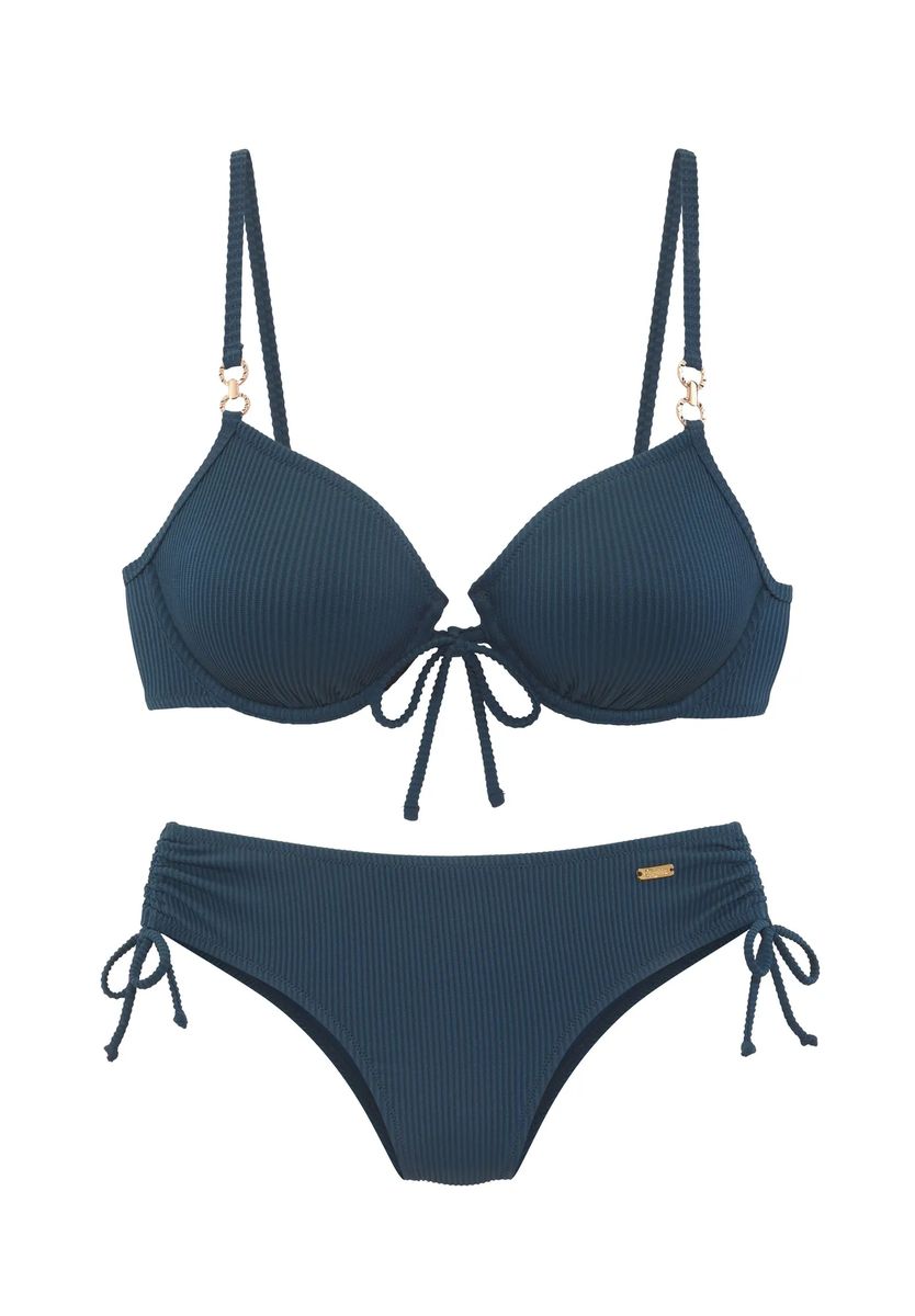 Strukturierter Bügel-Bikini mit Bindedetail