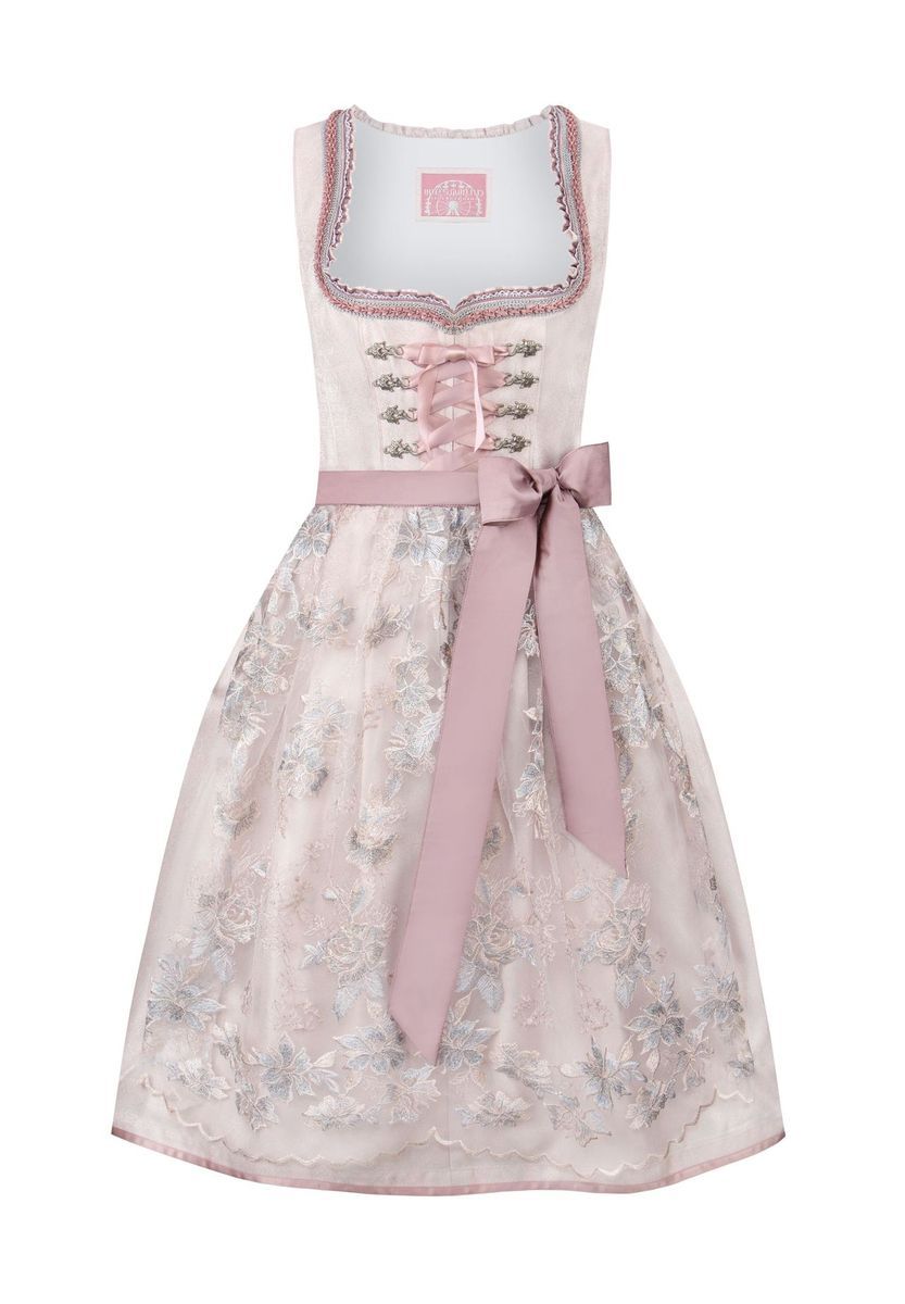 Elegantes Jacquard-Dirndl mit Spitze